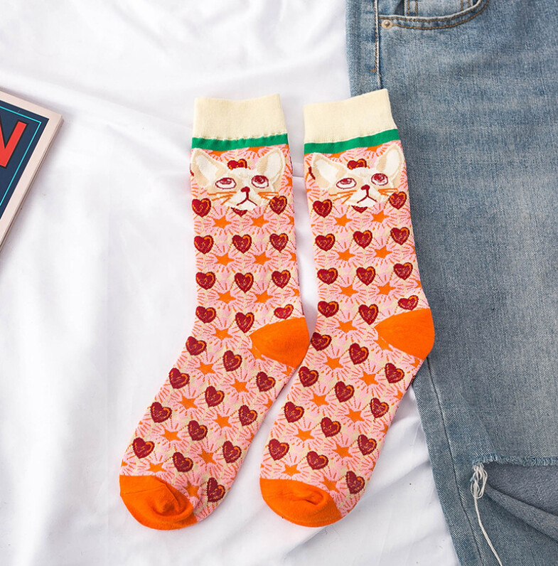 Tavaszi őszi új japán harajuku aranyos zokni női koreai kawaii női zokni pamut rózsaszín 35-42 EUR