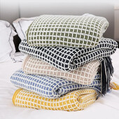 JBTP New Summer Waffle Plaid Plaid Pătură de pat cuvertură subțire tricotată Cuvertură de pat Home Hotel Pături decorative cu ciucuri