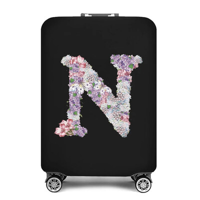 Vastag, rugalmas csomagvédő védőruha 18-28 hüvelykes táskához, rózsavirág levélnyomtatású bőröndhuzatok kocsihuzathoz