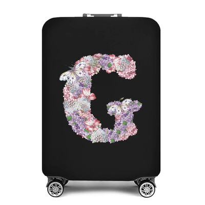 Vastag, rugalmas csomagvédő védőruha 18-28 hüvelykes táskához, rózsavirág levélnyomtatású bőröndhuzatok kocsihuzathoz