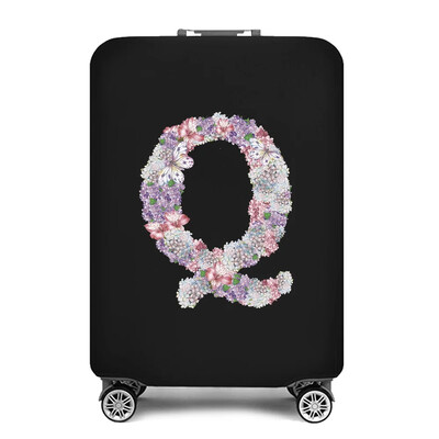 Vastag, rugalmas csomagvédő védőruha 18-28 hüvelykes táskához, rózsavirág levélnyomtatású bőröndhuzatok kocsihuzathoz