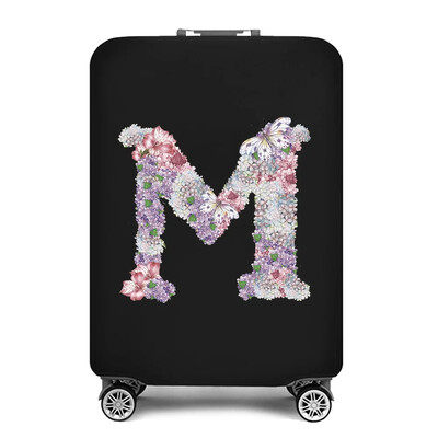 Vastag, rugalmas csomagvédő védőruha 18-28 hüvelykes táskához, rózsavirág levélnyomtatású bőröndhuzatok kocsihuzathoz