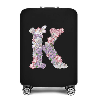 Vastag, rugalmas csomagvédő védőruha 18-28 hüvelykes táskához, rózsavirág levélnyomtatású bőröndhuzatok kocsihuzathoz