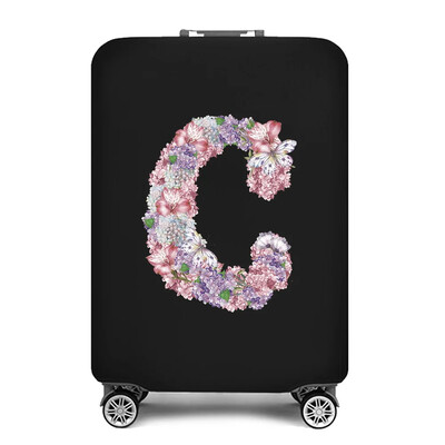 Vastag, rugalmas csomagvédő védőruha 18-28 hüvelykes táskához, rózsavirág levélnyomtatású bőröndhuzatok kocsihuzathoz