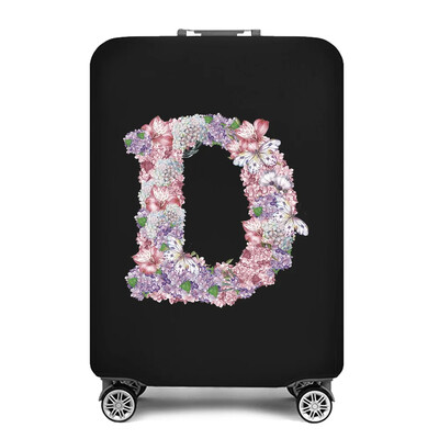 Vastag, rugalmas csomagvédő védőruha 18-28 hüvelykes táskához, rózsavirág levélnyomtatású bőröndhuzatok kocsihuzathoz