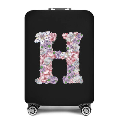 Vastag, rugalmas csomagvédő védőruha 18-28 hüvelykes táskához, rózsavirág levélnyomtatású bőröndhuzatok kocsihuzathoz