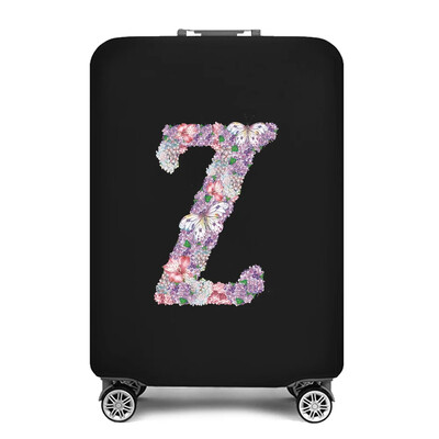 Vastag, rugalmas csomagvédő védőruha 18-28 hüvelykes táskához, rózsavirág levélnyomtatású bőröndhuzatok kocsihuzathoz