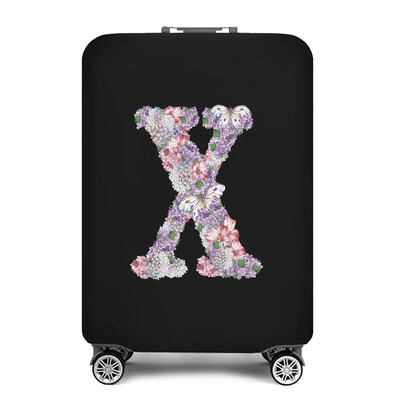 Vastag, rugalmas csomagvédő védőruha 18-28 hüvelykes táskához, rózsavirág levélnyomtatású bőröndhuzatok kocsihuzathoz