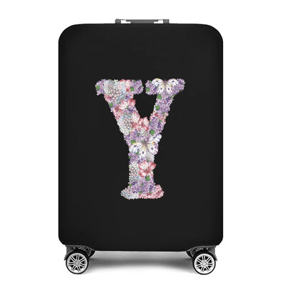 Vastag, rugalmas csomagvédő védőruha 18-28 hüvelykes táskához, rózsavirág levélnyomtatású bőröndhuzatok kocsihuzathoz