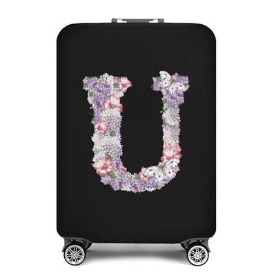 Vastag, rugalmas csomagvédő védőruha 18-28 hüvelykes táskához, rózsavirág levélnyomtatású bőröndhuzatok kocsihuzathoz