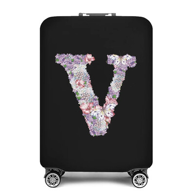 Vastag, rugalmas csomagvédő védőruha 18-28 hüvelykes táskához, rózsavirág levélnyomtatású bőröndhuzatok kocsihuzathoz