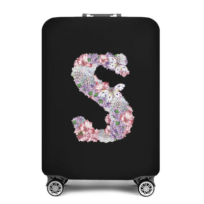 Vastag, rugalmas csomagvédő védőruha 18-28 hüvelykes táskához, rózsavirág levélnyomtatású bőröndhuzatok kocsihuzathoz