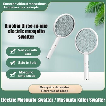 Επαναφορτιζόμενη ηλεκτρική ρακέτα USB 3500v Fly Swatter Προϊόντα ελέγχου παρασίτων 1800mah Bug Zappers Safety Design Handheld