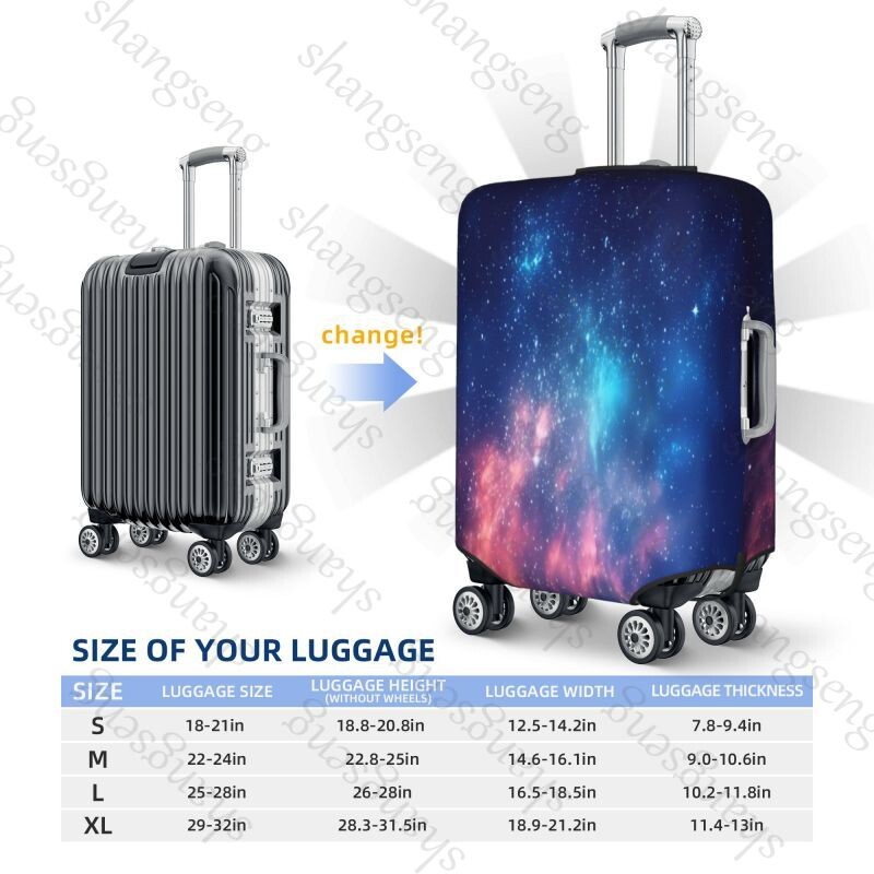 Hviezdna obloha vzor galaxie obloha hrubý elastický ochranný kryt na batožinu so zipsom, oblek na tašku, kufor, kryt na vozík