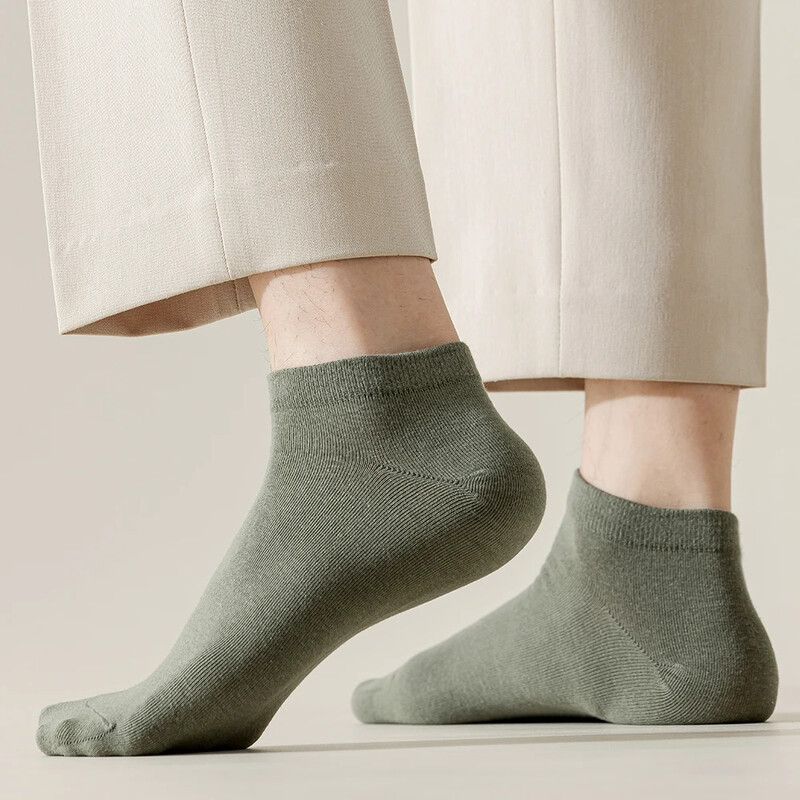 Șosete din bumbac pieptănat 95%, bărbați, rochie de afaceri, șosete scurte, moale, respirabile, primăvară, vară, șosete colorate pentru bărbați, 5 perechi/lot ciorap la gleznă