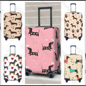 Tacskó rajzfilm Mintanyomat Vastag elasztikus poggyászvédő védőburkolat cipzáras öltöny táskához Bőröndhuzatok kocsi huzat Utazás