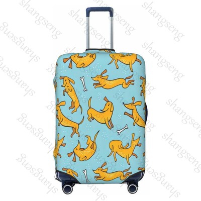 Tacskó rajzfilm Mintanyomat Vastag elasztikus poggyászvédő védőburkolat cipzáras öltöny táskához Bőröndhuzatok kocsi huzat Utazás