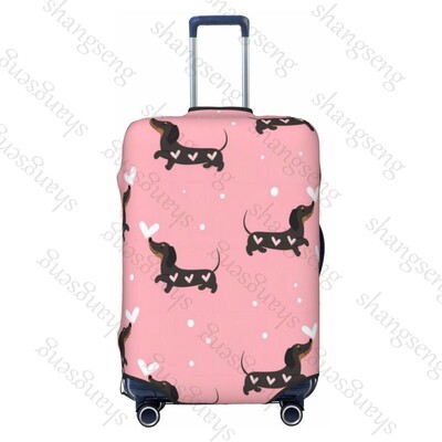 Tacskó rajzfilm Mintanyomat Vastag elasztikus poggyászvédő védőburkolat cipzáras öltöny táskához Bőröndhuzatok kocsi huzat Utazás