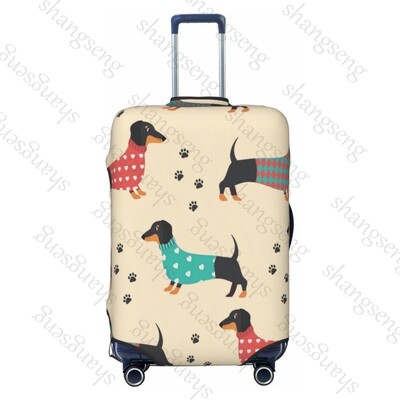 Tacskó rajzfilm Mintanyomat Vastag elasztikus poggyászvédő védőburkolat cipzáras öltöny táskához Bőröndhuzatok kocsi huzat Utazás