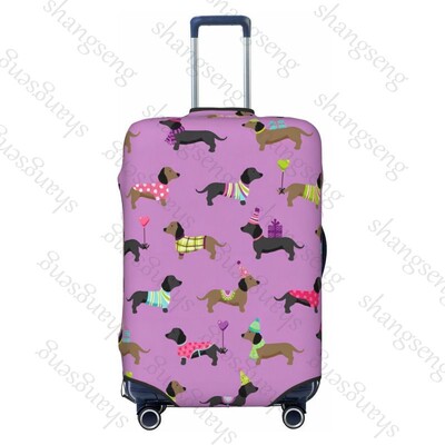 Tacskó rajzfilm Mintanyomat Vastag elasztikus poggyászvédő védőburkolat cipzáras öltöny táskához Bőröndhuzatok kocsi huzat Utazás