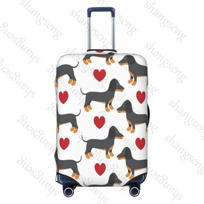 Tacskó rajzfilm Mintanyomat Vastag elasztikus poggyászvédő védőburkolat cipzáras öltöny táskához Bőröndhuzatok kocsi huzat Utazás