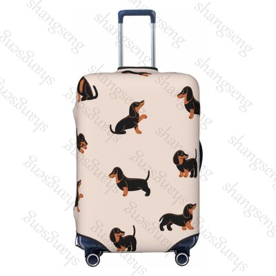 Tacskó rajzfilm Mintanyomat Vastag elasztikus poggyászvédő védőburkolat cipzáras öltöny táskához Bőröndhuzatok kocsi huzat Utazás