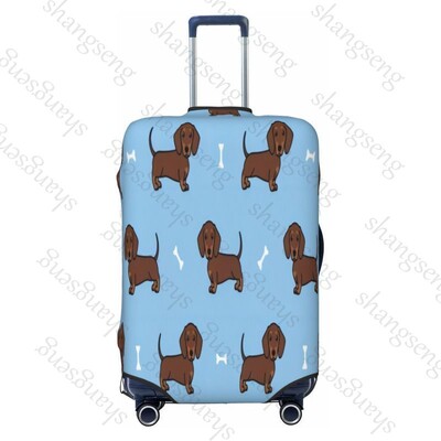 Tacskó rajzfilm Mintanyomat Vastag elasztikus poggyászvédő védőburkolat cipzáras öltöny táskához Bőröndhuzatok kocsi huzat Utazás