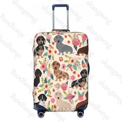 Tacskó rajzfilm Mintanyomat Vastag elasztikus poggyászvédő védőburkolat cipzáras öltöny táskához Bőröndhuzatok kocsi huzat Utazás