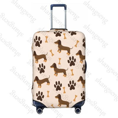 Tacskó rajzfilm Mintanyomat Vastag elasztikus poggyászvédő védőburkolat cipzáras öltöny táskához Bőröndhuzatok kocsi huzat Utazás