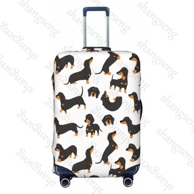 Tacskó rajzfilm Mintanyomat Vastag elasztikus poggyászvédő védőburkolat cipzáras öltöny táskához Bőröndhuzatok kocsi huzat Utazás