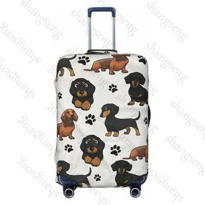 Tacskó rajzfilm Mintanyomat Vastag elasztikus poggyászvédő védőburkolat cipzáras öltöny táskához Bőröndhuzatok kocsi huzat Utazás