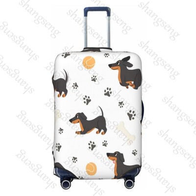 Tacskó rajzfilm Mintanyomat Vastag elasztikus poggyászvédő védőburkolat cipzáras öltöny táskához Bőröndhuzatok kocsi huzat Utazás