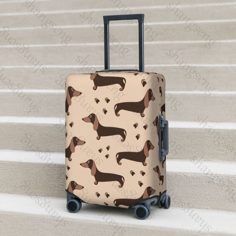 Tacskó rajzfilm Mintanyomat Vastag elasztikus poggyászvédő védőburkolat cipzáras öltöny táskához Bőröndhuzatok kocsi huzat Utazás