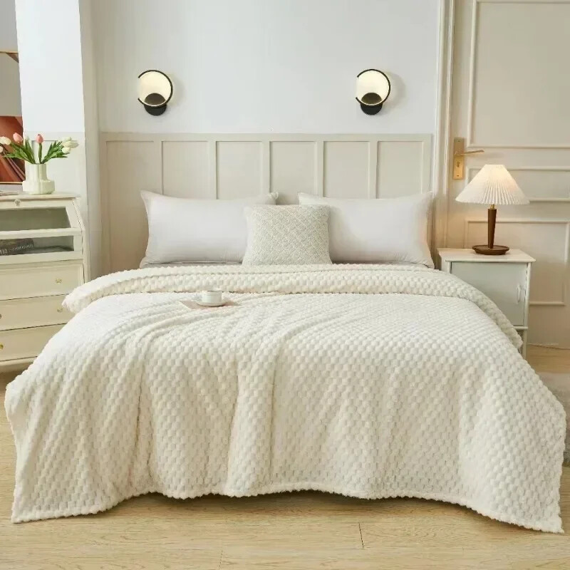 Žieminės languotos antklodės lovoms Prabangios Šiltos sofos Antklodės Pūkuotos antklodės Queen King Size Patalynė Kailio imitacija Lovos sofos užvalkalas