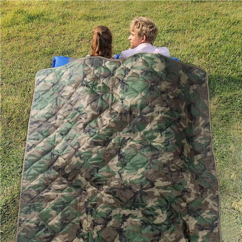 Prešívaná deka BDU Camo, prenosná, US Jungle Light, letná bavlnená, jednolôžková, stlačiteľná, kempingová deka, prateľná