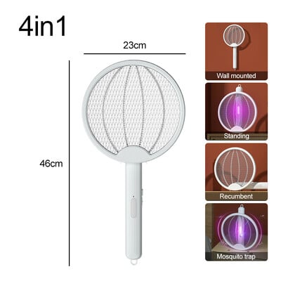 4 az 1-ben összehajtható elektromos szúnyogölő légycsapó USB újratölthető szúnyogütő csapda UV fényű poloskazárral 3000V