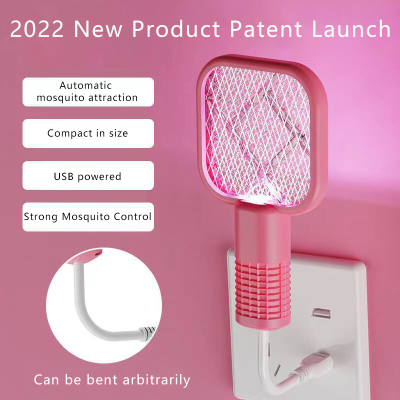 Viac scén Elektrický šok Mosquito Swatter Trap Pest Control UV svetlo Mini Insect Racket Prenosná USB Mosquito Killer Lampa