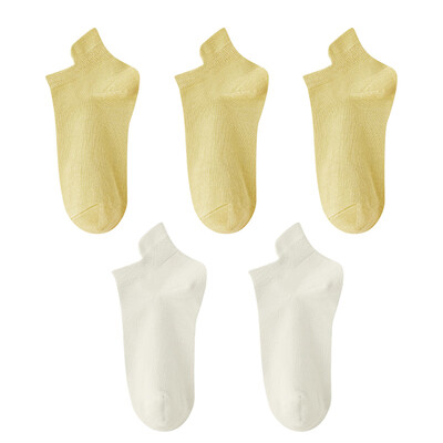 10 vienetų = 5 poros moteriškos kojinės laisvalaikio kvėpuojančios aukštos kokybės kojinės vasarinės žemo kirpimo medvilninės plonos trumpos elastinės sox kalcetinos