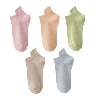 10 vienetų = 5 poros moteriškos kojinės laisvalaikio kvėpuojančios aukštos kokybės kojinės vasarinės žemo kirpimo medvilninės plonos trumpos elastinės sox kalcetinos