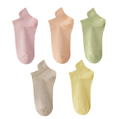 10 vienetų = 5 poros moteriškos kojinės laisvalaikio kvėpuojančios aukštos kokybės kojinės vasarinės žemo kirpimo medvilninės plonos trumpos elastinės sox kalcetinos