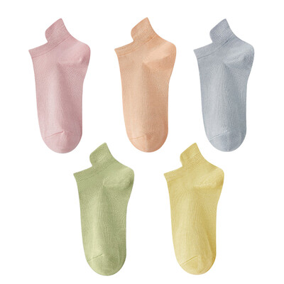 10 vienetų = 5 poros moteriškos kojinės laisvalaikio kvėpuojančios aukštos kokybės kojinės vasarinės žemo kirpimo medvilninės plonos trumpos elastinės sox kalcetinos