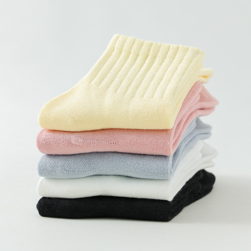 5 pár/tétel pamut zokni női új friss, egyszínű, légáteresztő, alkalmi pamut zokni lányoknak kényelmes cukorka színű bokazokni