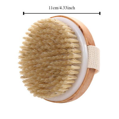 Ručna prijenosna četka za tuširanje Natural Wooden Wet Dry Skin Body Čekinja Četka Soft SPA Brush Bath Massager