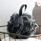 Burete cu spumă din plasă de duș Scrubber exfoliant pentru baie neagră Minge cu bule pentru curățarea pielii pentru corp Instrument de curățare Accesorii pentru baie