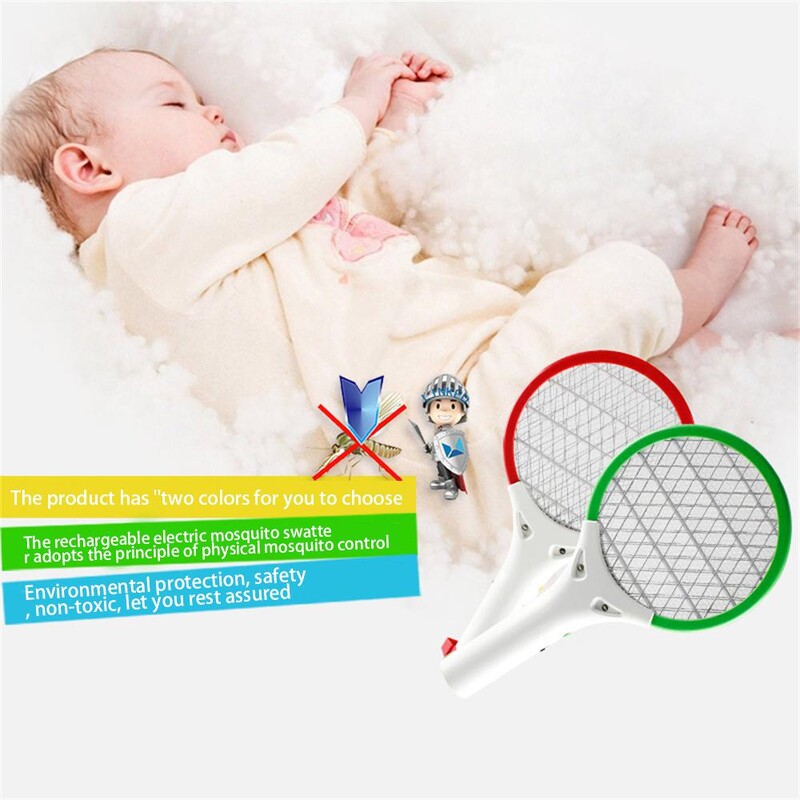 Elektromos Mosquito Swatter Lila Csábító Lámpa Hordozható Hálószoba kültéri poloskazárak Mosquito Racket Kézi
