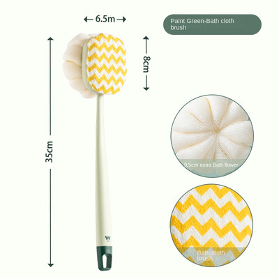 1 burete roz perie de baie cu păr lung și moale perie de duș cu frecare dublă pentru spate instrument de exfoliere