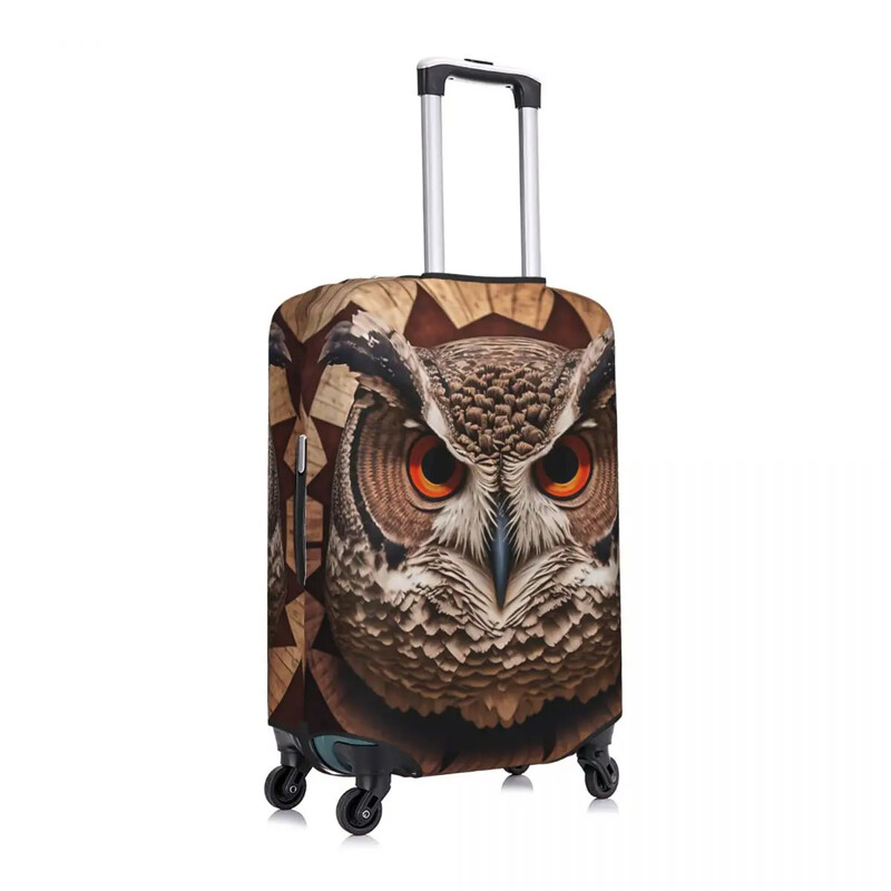 Owl Keeper Of Wisdom Print Poggyászvédő porvédők Elasztikus, vízálló 18-32 hüvelykes bőröndhuzat utazási kiegészítők