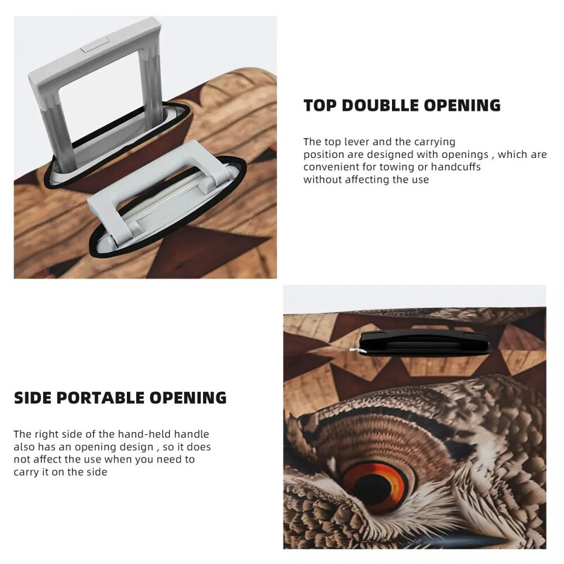 Owl Keeper Of Wisdom Print Poggyászvédő porvédők Elasztikus, vízálló 18-32 hüvelykes bőröndhuzat utazási kiegészítők