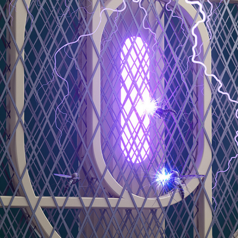 Neli-ühes elektriline sääsetapja, käeshoitav kokkupandav kärbsepüünis, seinale paigaldatav USB-laadimine DC3000V koduköögi jaoks