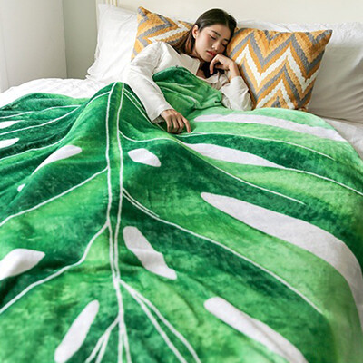 Σούπερ μαλακή κουβέρτα με γιγαντιαία φύλλα για καναπέ κρεβατιού Φυτική κουβέρτα Gloriosum Διακόσμηση σπιτιού που ρίχνει ζεστή πετσέτα καναπέ Χριστουγεννιάτικο δώρο Cobertor